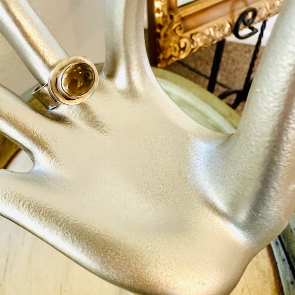 🔥 Vintage Modernist Citrine Silver Ring - Picture 4 of 17